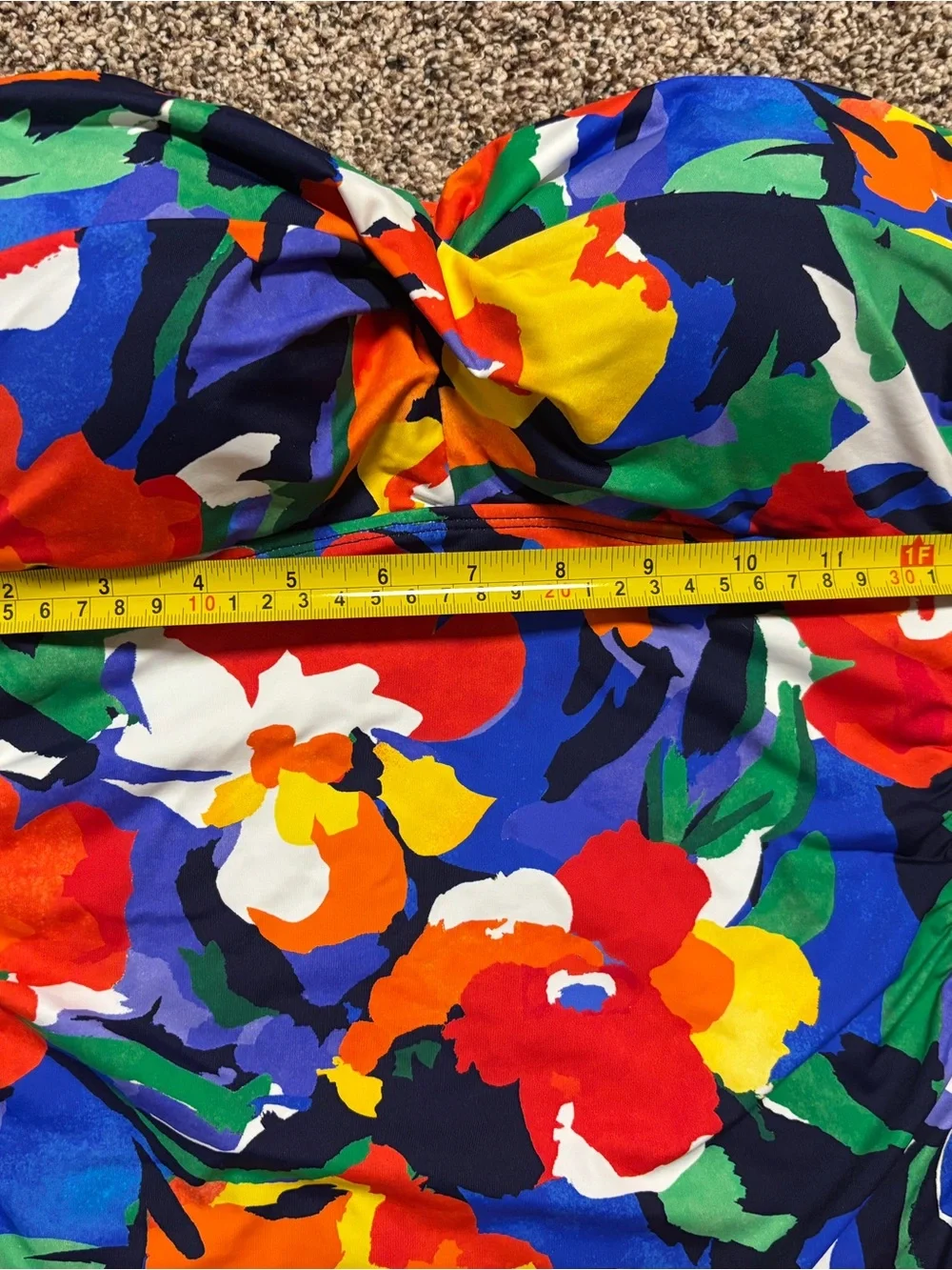 NWT Lauren Ralph Lauren Twist Front Tankini Top Size 12 Vibrant Floral Swim